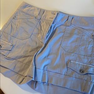 Gray White House black market shorts